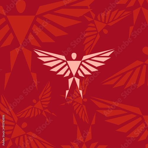 Creative angel shape with combination triangle for logo icon. Available variant color