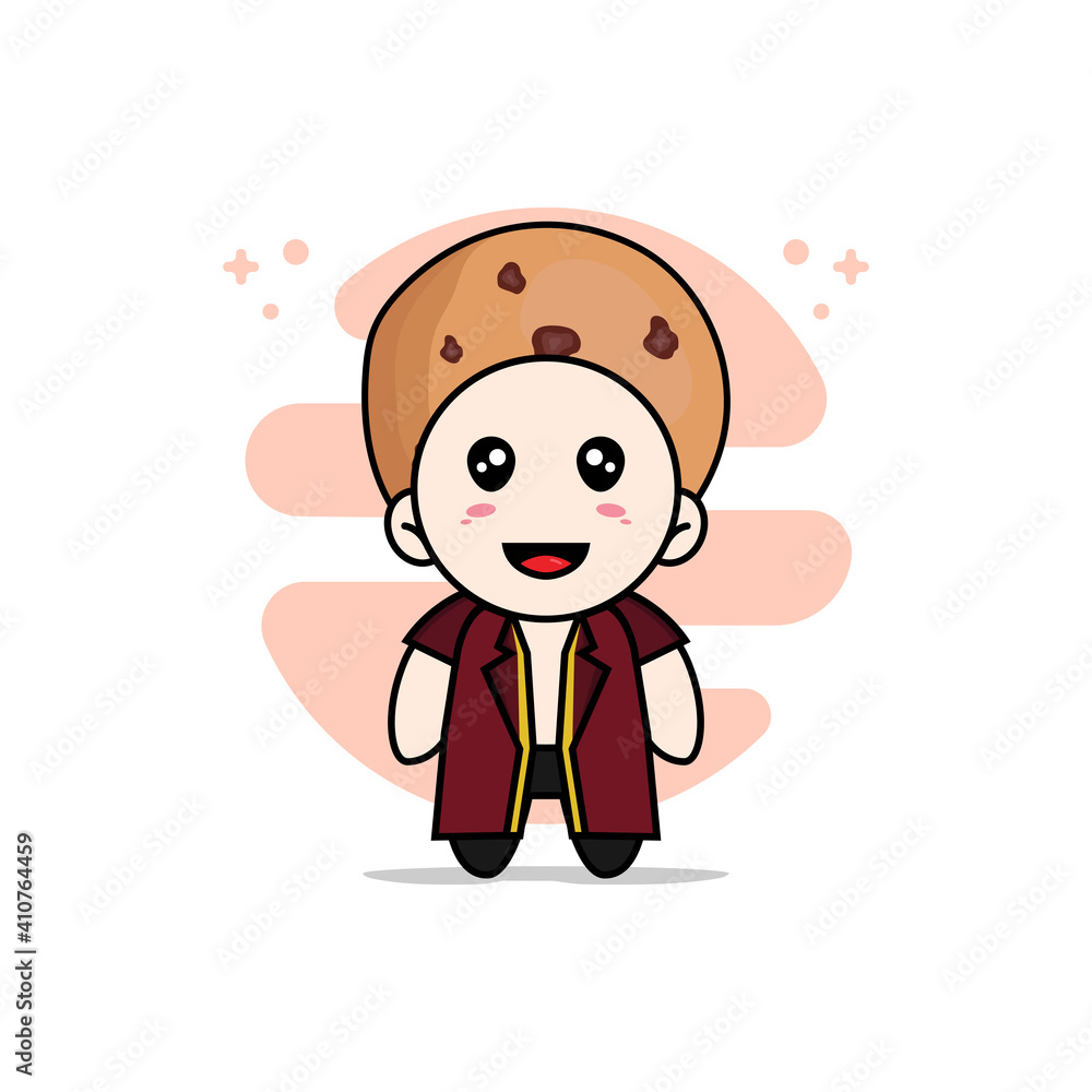 Obraz premium Cute lawyer character wearing cookies costume.
