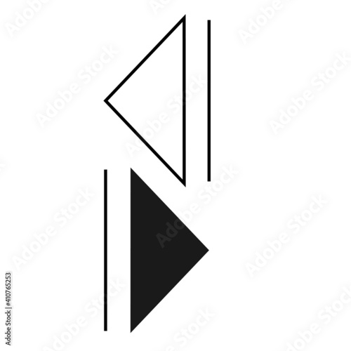 Left and right taper direction icons are suitable for business