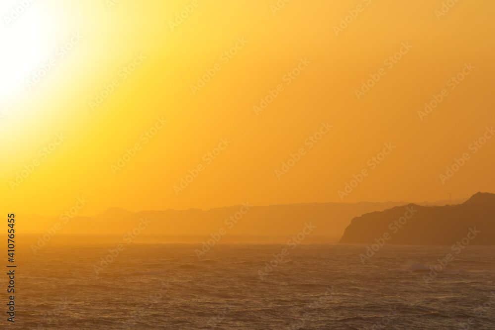 Japan Sunset along the Pacific Coast near Tokyo. The sky is stunning with many colors. Amazing. Japan Sunset along the Pacific Coast near Tokyo. The sky is stunning with many colors. Amazing.
