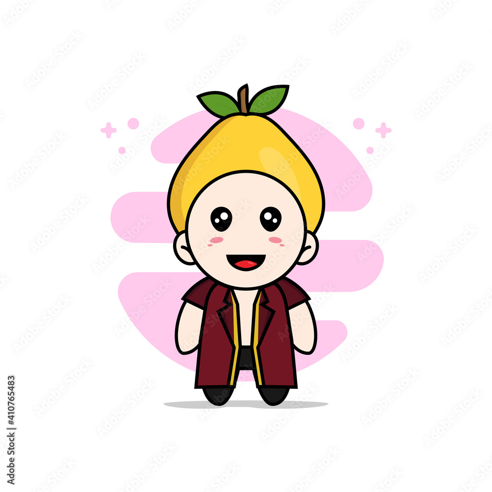 Cute lawyer character wearing quince costume. Cute lawyer character wearing quince costume.