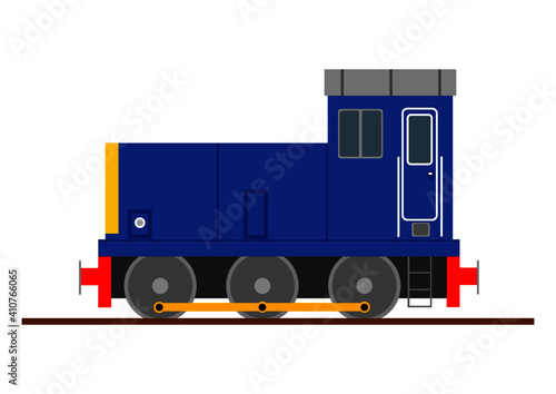 Side view illustration of a railway locomotive
