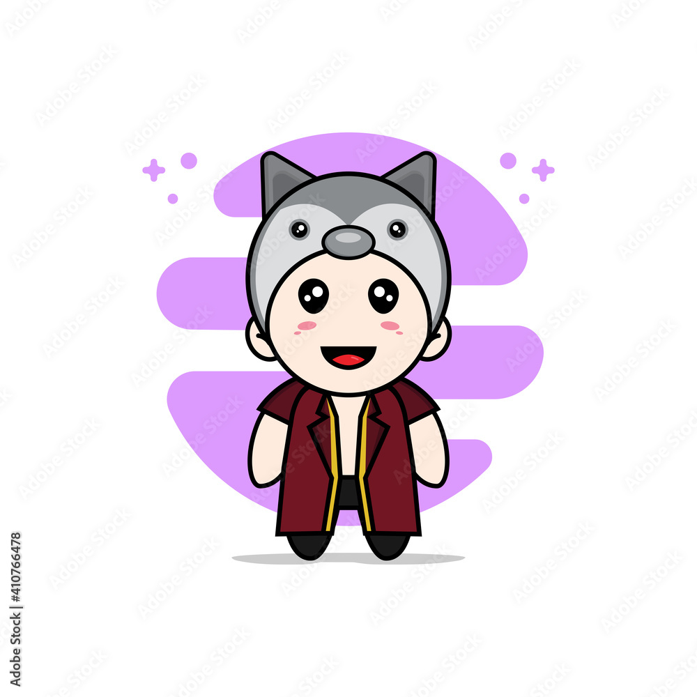 Cute lawyer character wearing fox costume. Cute lawyer character wearing fox costume.
