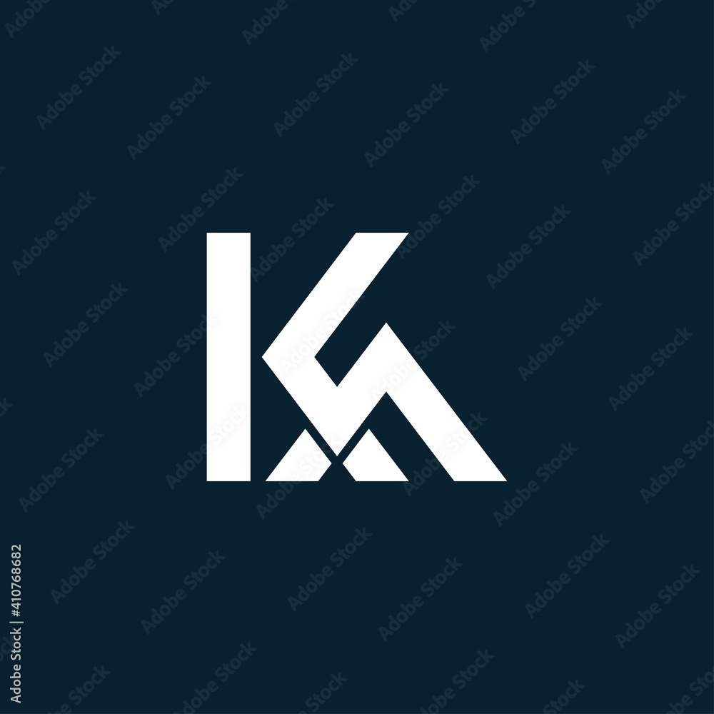 Initial Letter KA typography logo design vector - obrazy, fototapety, plakaty 