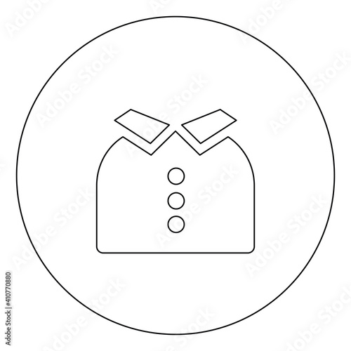 White suit in a white circle, illustration, vector on white background.