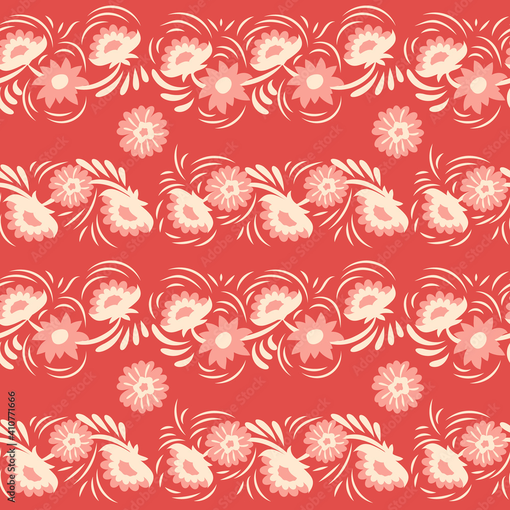 Folk motif, fantasy flowers. Seamless pattern Folk motif, fantasy flowers. Seamless pattern