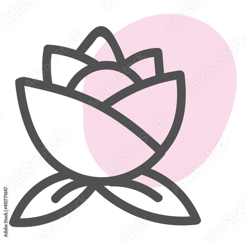 Pink flower with spiked petals, illustration, vector on white background.