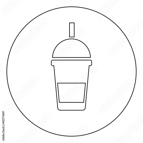 Slushie in a plastic cup, illustration, vector on white background.