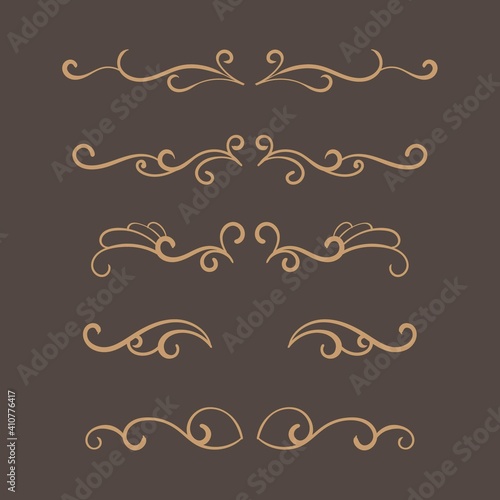 Ornamental fancy divider set. - Vector.