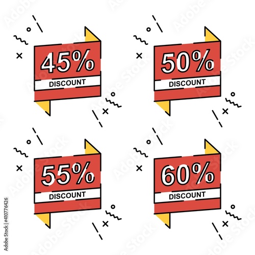 Creative set of discount label template. Easy to edit with vector file. Can use the for your creative content. Especially for marketing and advertising design elements.