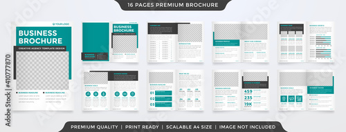 set of business bifold brochure template with modern style and minimalist layout design use for business profile and proposal