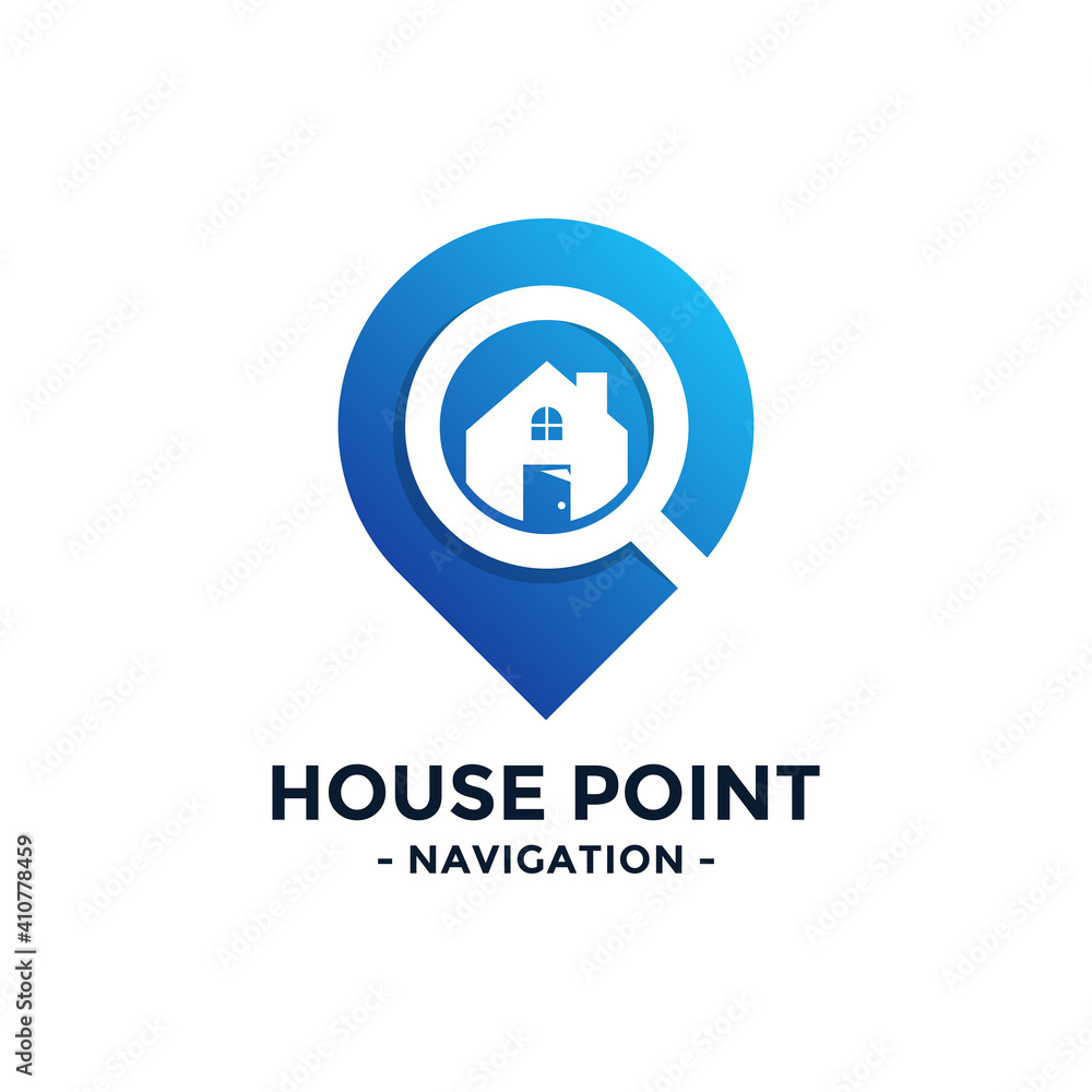 House point logo vector. Pin icon with home combination. Creative gps map point location symbol concept. House point logo vector. Pin icon with home combination. Creative gps map point location symbol concept.
