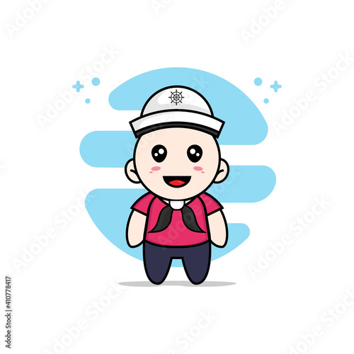 Cute kids character wearing sailor costume.