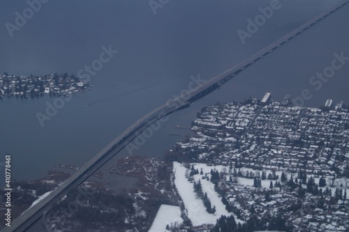 Floating bridge on lake Washington, Seattle, USA