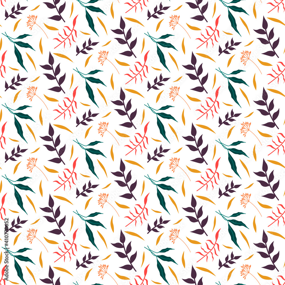 Illustration natural design. Multicolored abstract leaf seamless pattern. Vector illustration modern creative background. Template for design paper, cover, fabric, interior decor and other users. Illustration natural design. Multicolored abstract leaf seamless pattern. Vector illustration modern creative background. Template for design paper, cover, fabric, interior decor and other users.