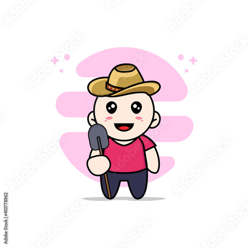 Cute kids character wearing breeder costume.