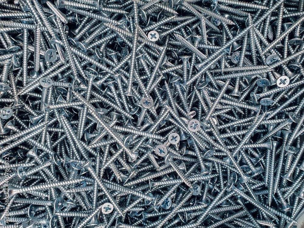 Screws. Steel screws for background. Screws. Steel screws for background.