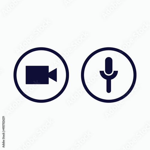 Microphone and video icon vector, illustration logo template.