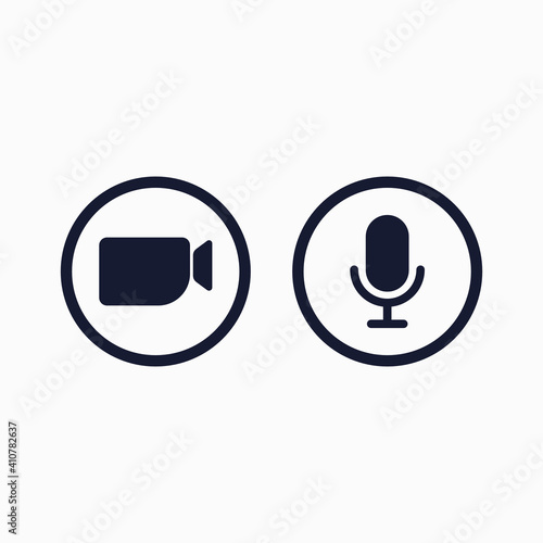 Microphone and video icon vector, illustration logo template.