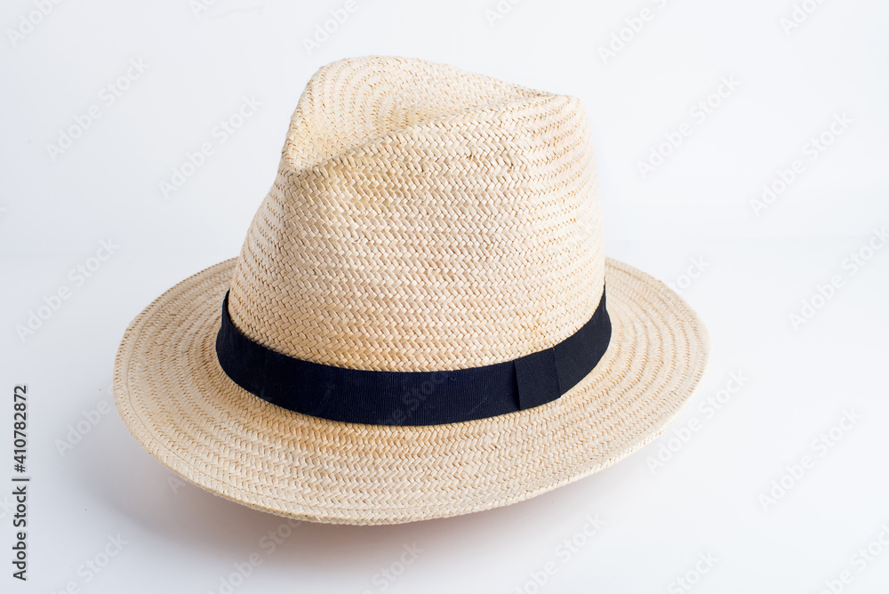 straw hat on white background
