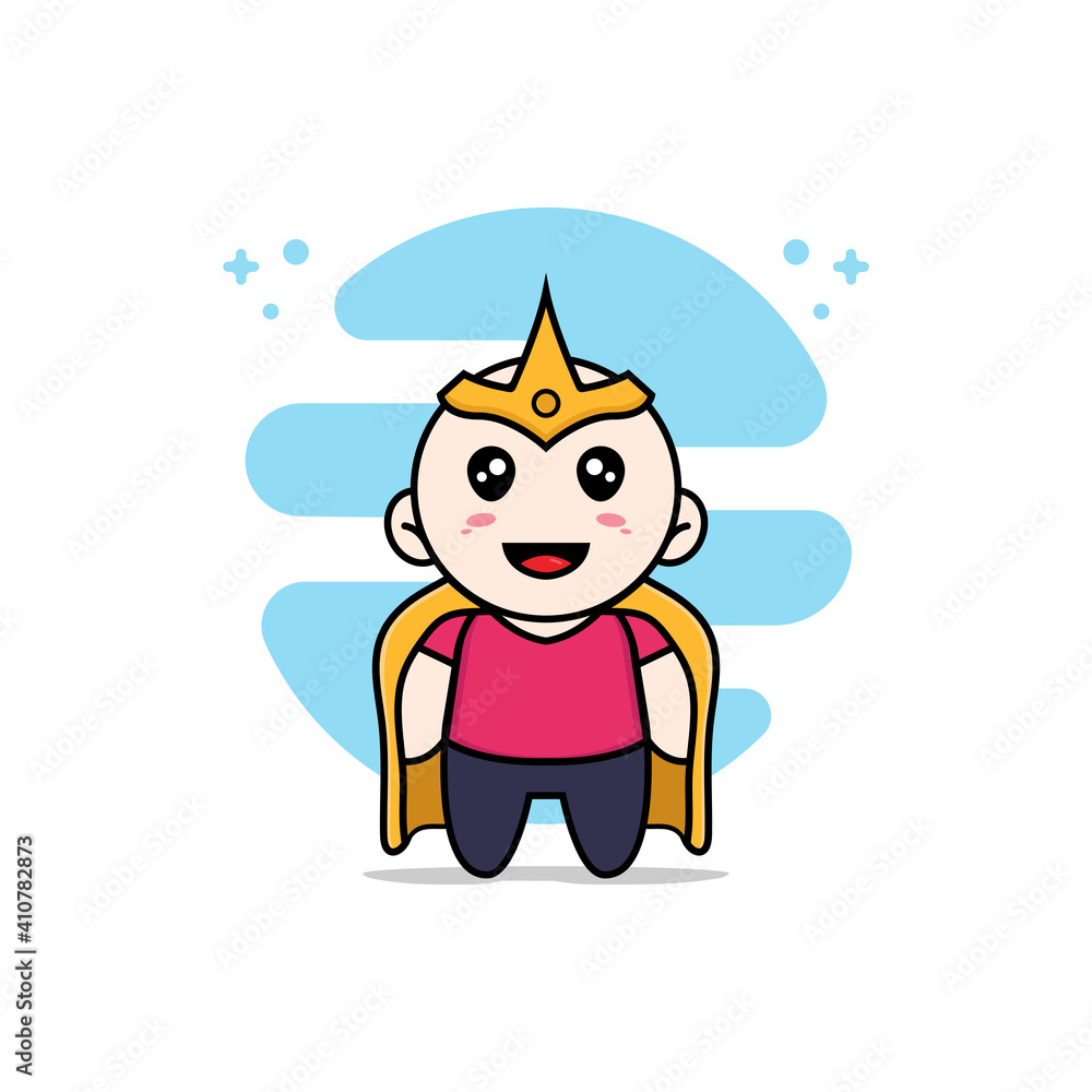 Cute kids character wearing superhero costume. Cute kids character wearing superhero costume.