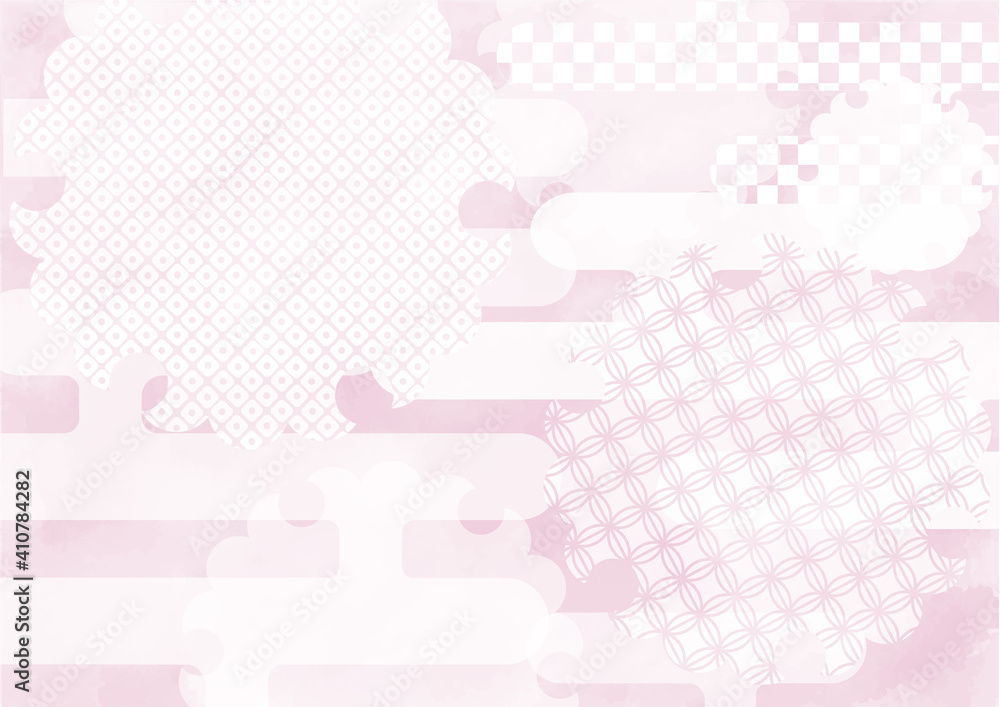 水彩風雲と雪の和風背景素材ピンク水彩風stock Vektorgrafik Adobe Stock