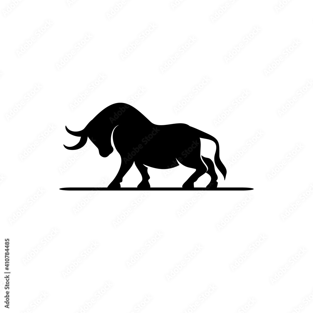 Obraz premium Elegance drawing art buffalo cow ox bull head logo design inspiration