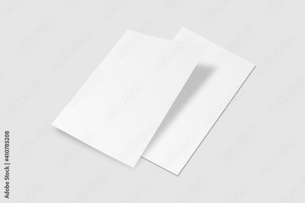 Realistic blank A4 flyer brochure for mockup. Paper or poster illustration. 3D Render. Realistic blank A4 flyer brochure for mockup. Paper or poster illustration. 3D Render.