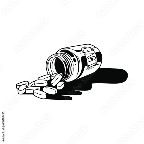 pills in a bottle tattoo