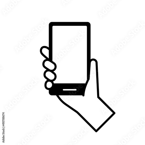 スマホを持つ手のアイコン