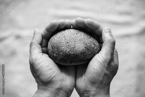 person holding stones