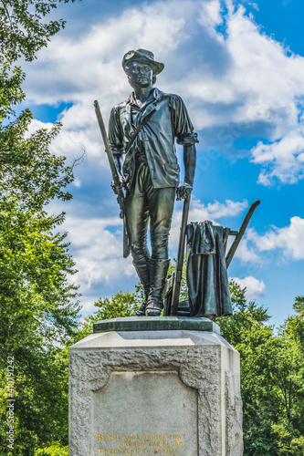 Minute Man Statue Old North Bridge American Revloution Monument Concord Massachusetts photo