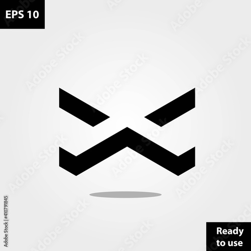 Negative space initial x letter with silhouette logo company, logo vector template design. Ready to use, easy for edit.
