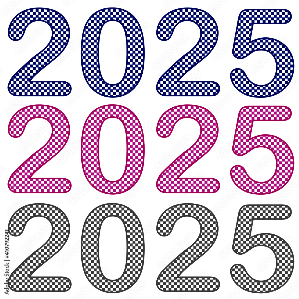 A set of number 2025, the year of the lord’s with checkers pattern inside the number. Concept about anniversaries, yearly, celebrating and etc. A set of number 2025, the year of the lord’s with checkers pattern inside the number. Concept about anniversaries, yearly, celebrating and etc.