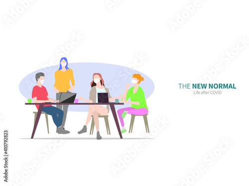 Illustration of New Normal Lifestyle.