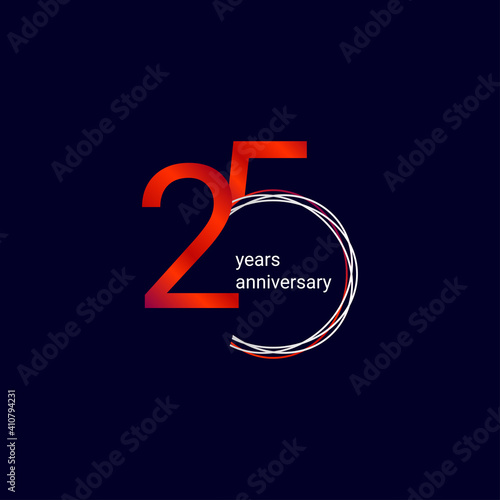 25 Years Anniversary Celebration Vector Template Design Illustration