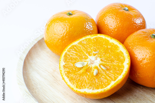 Wallpaper Mural Orange on white background isolated, Asian tropical fruits whole good for healthy drinks and juice. Very natural sweet flavor. Tangerine, mandarine, Thai honey sweet green. Close up shot food concept Torontodigital.ca