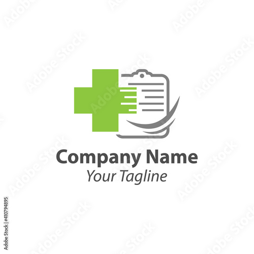 Medical Billing logo, stethoscope and paper concept and medical symbol Logo design with business card Template