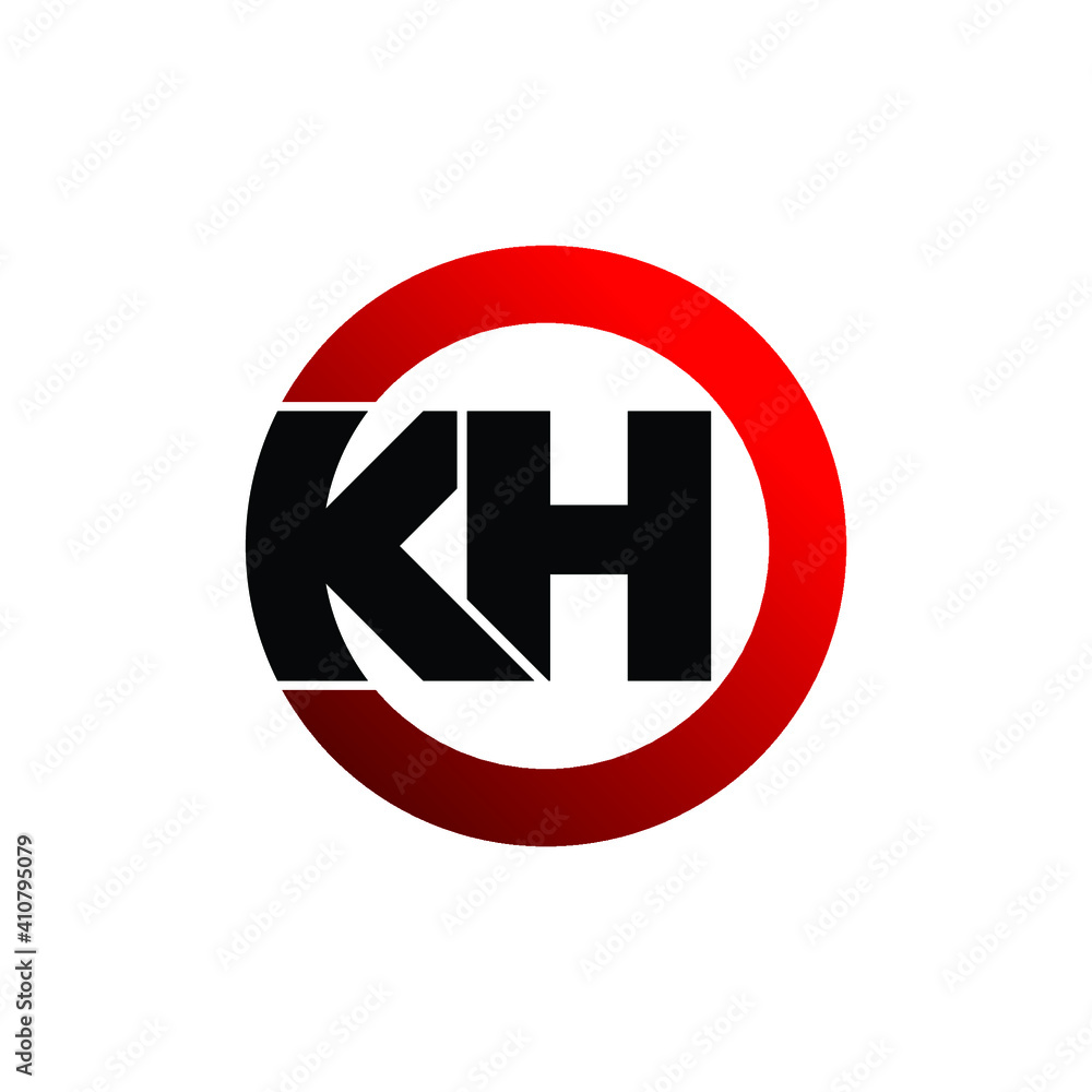 Letter KH circle logo design vector Letter KH circle logo design vector