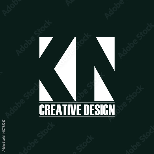 Letter KN simple logo design vector
