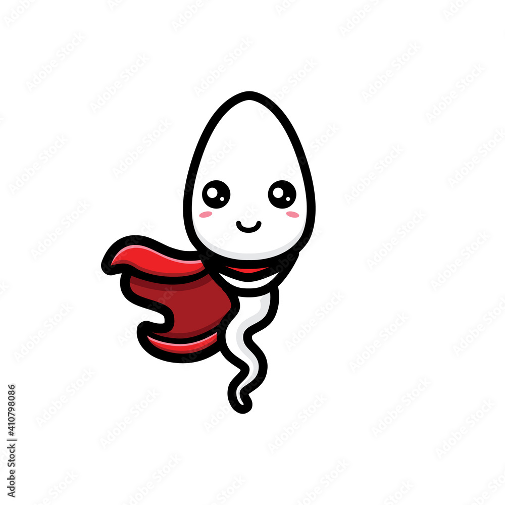 cute sperm hero vector design cute sperm hero vector design