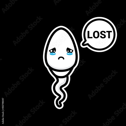 cute sperm vector design is sad