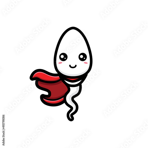 cute sperm hero vector design