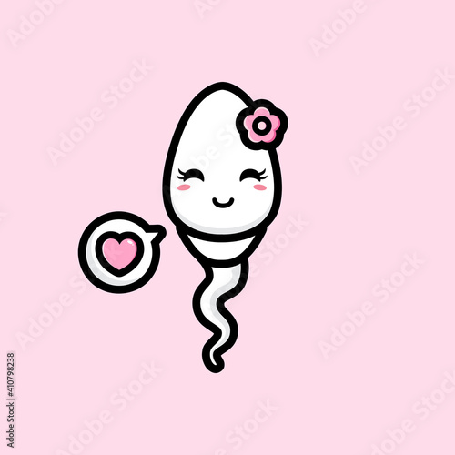 cute female sperm vector design