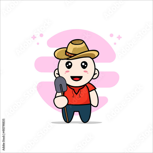 Cute kids character wearing breeder costume.
