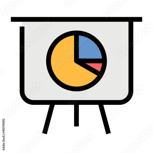 Presentation chart data analytics icon design colorline style photo