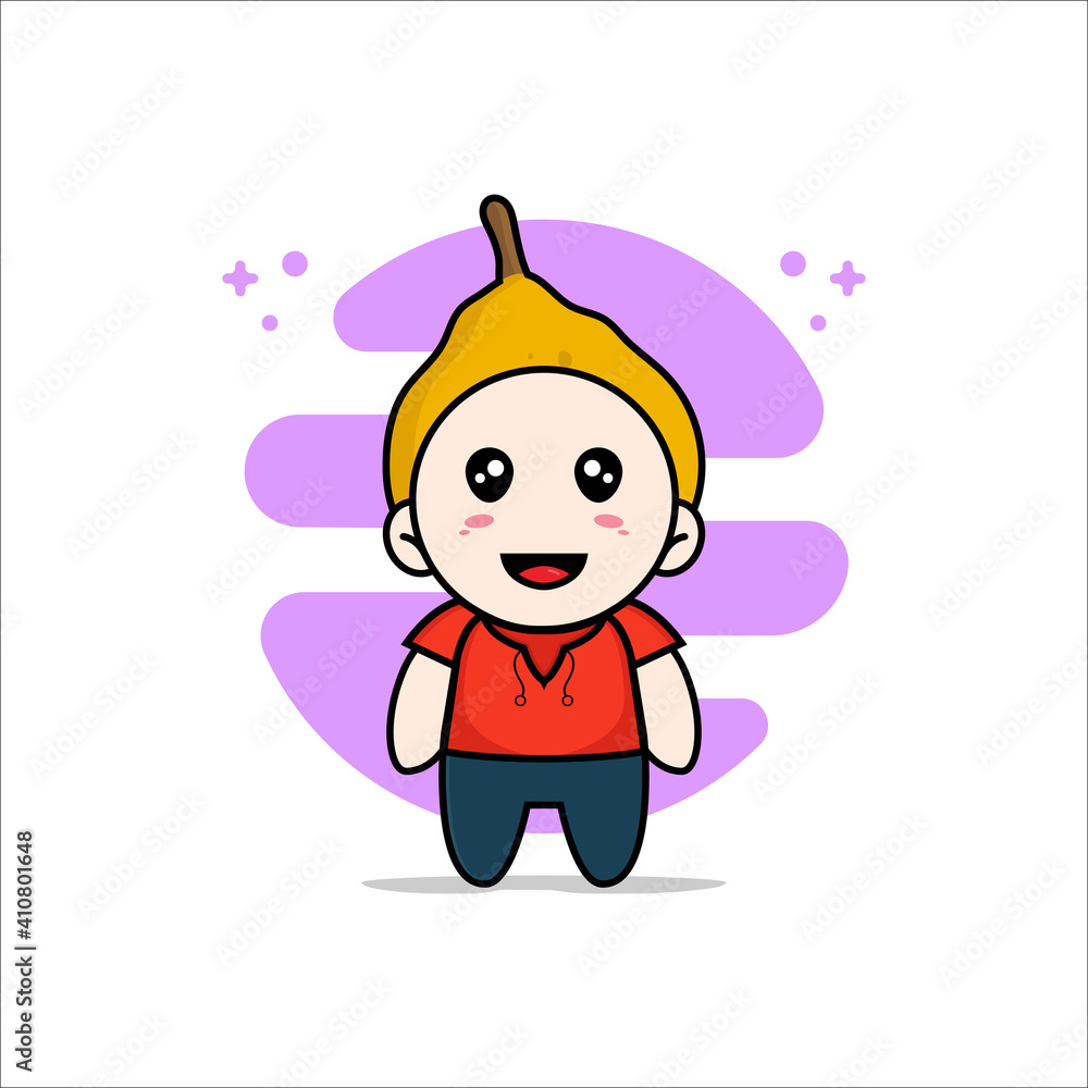 Cute kids character wearing ugli fruit costume. Cute kids character wearing ugli fruit costume.