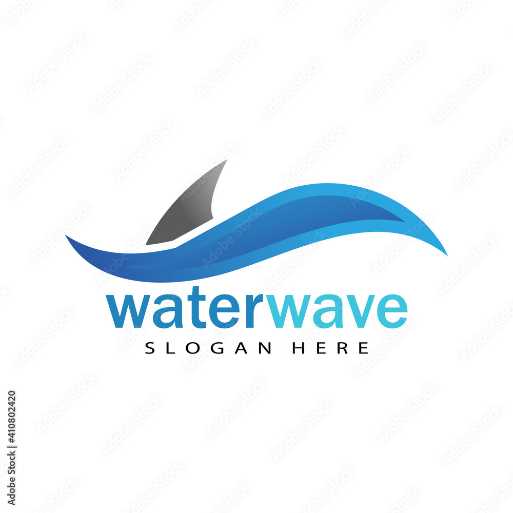 Water wave icon vector illustration design logo