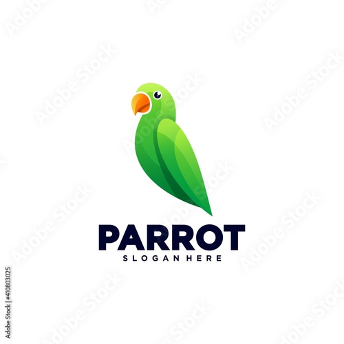green parrot on white background