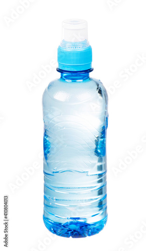 mineral water in a plastic bottle on a white background